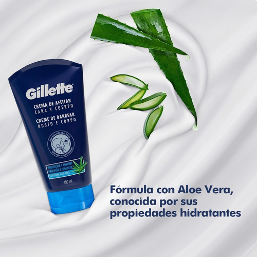 Gillette Crema De Afeitar Cara Y Cuerpo Con Aloe Vera 150ml
