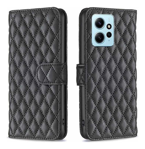 Flip Cover Negro Acolchado Xiaomi Redmi A2+mica Vidrio