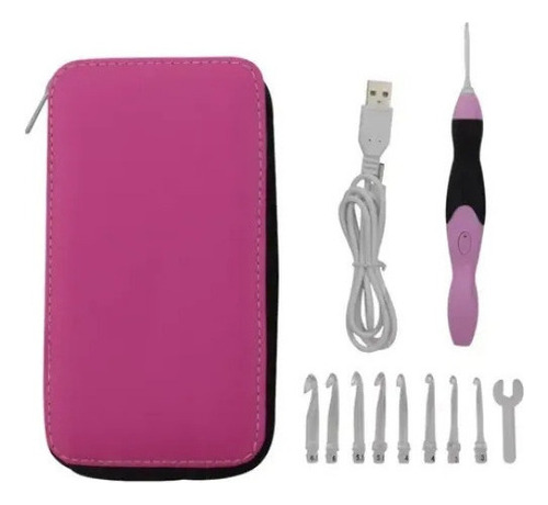 Ganchos De Ganchillo Con Luz Led 9 En 1 Usb Recargable Diy