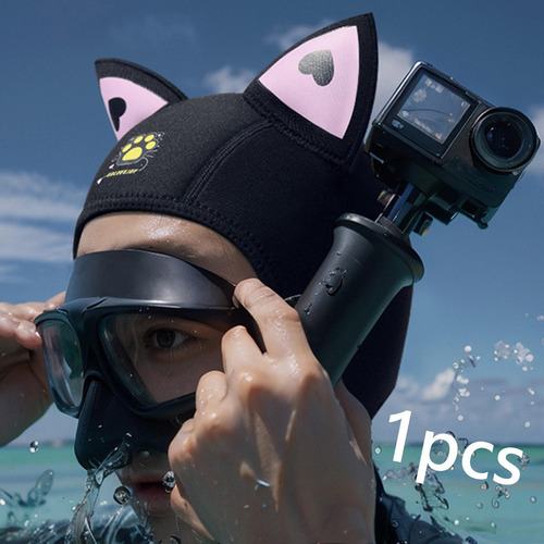 Gorro De Buceo Con Capucha Para Surf Para Mujer, Gorro Negro