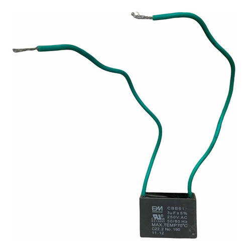 Imagen 5 de 8 de Capacitor Ventilador 3 Uf Mf 250v Con Cable Cuadrado Trabajo