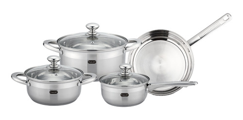 Batería De Cocina Luxor 7 Pz Acero Inox Inducción Fraciel