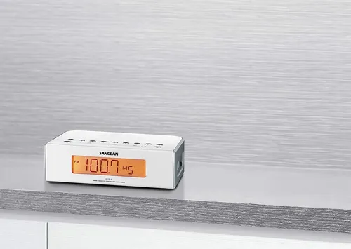 Radio Reloj Digital De Mesa Am / Fm Sangean Rcr-5 Blanco