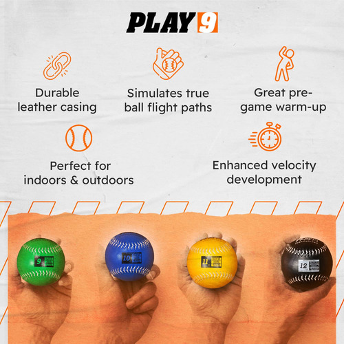 Play 9 Softball Con Peso Para Lanzamiento (juego De 4 Cueros