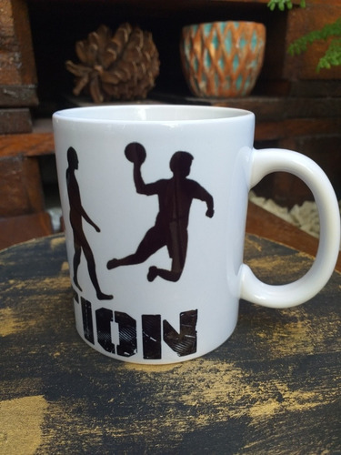 Taza Handball Evolution Deporte Dibujo Cerámica Importada