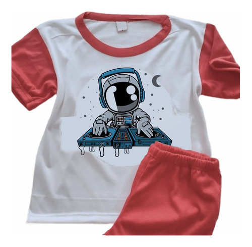 Pijama Personalizado Infantil Astronauta Disk Jockey - 0976