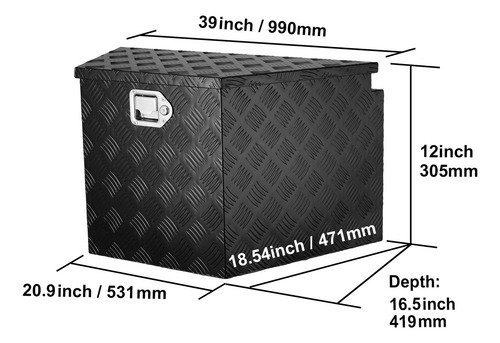 Vevor Caja De Lengüeta Para Remolque 39 X 16,5 X 12 Pulgadas