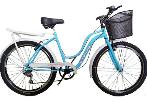 Bicicleta Aro 26 Feminina Retro Galileus C/aero C/ 6 Marcha