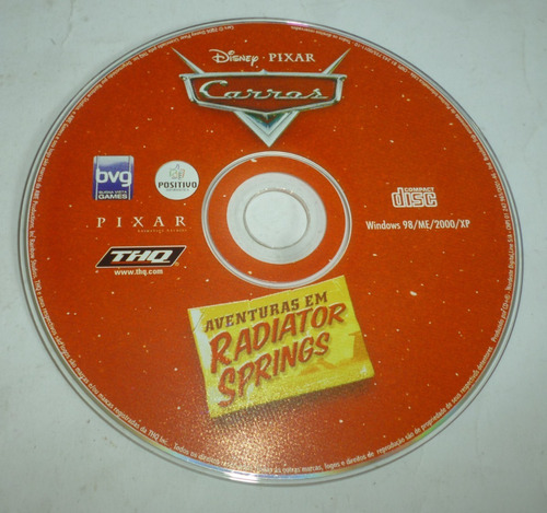 Jogo De Pc Em Cd Rom Carros Aventuras Em Radiator Springs
