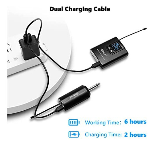 Bietrun Uhf Micrófono Inalámbrico De Solapa Lavalier, Rango