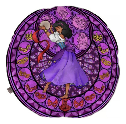 Almohadon 38x38 Cm Tematica Disney Mod Esmeralda #2