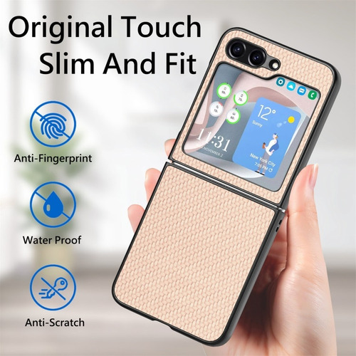 Capa Antichoque De Couro Com Textura Para Samsung