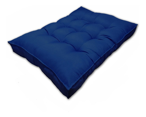 Almofada Futon Alto Oxford 120x100 Pallet Gigante Azul Marin