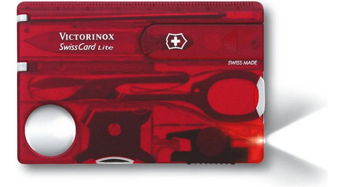 Victorinox Swiss Card Lite Translucido 13 Funciones. Luz Led