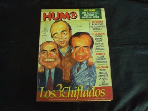 Revista Humor # 419 - Tapa Los 3 Chiflados (menem/ruckauf)