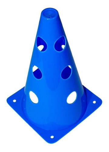 Cone De Marcação Poker C/ 12 Furos P Treinos - Azul Tamanho U