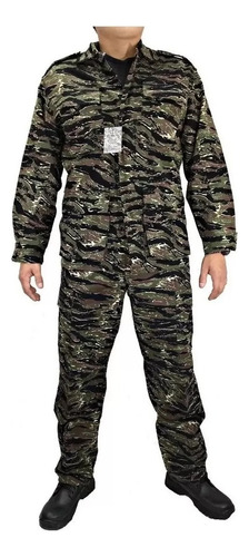 Uniforme Camuflaje Camisola Y Pantalón Tactico Tigre Verde