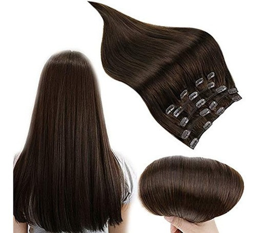 Extensiones De Cabello Runature Clip Marron Oscuro En Exten