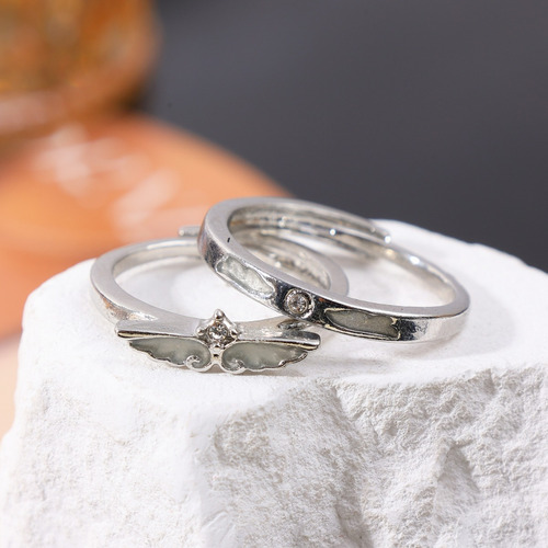 Anillo Luminous Pairs Para Mujer, Anillo De Pareja Ajustable