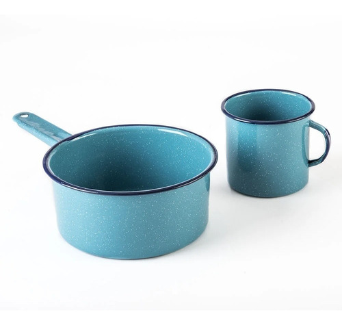 Imagen 4 de 8 de Batería De Cocina Clásica De Peltre 8 Piezas Azul Cinsa