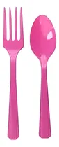 Comprar Cubiertos 20 Tenedores+ 20 Cucharas Color Fiesta Desechables