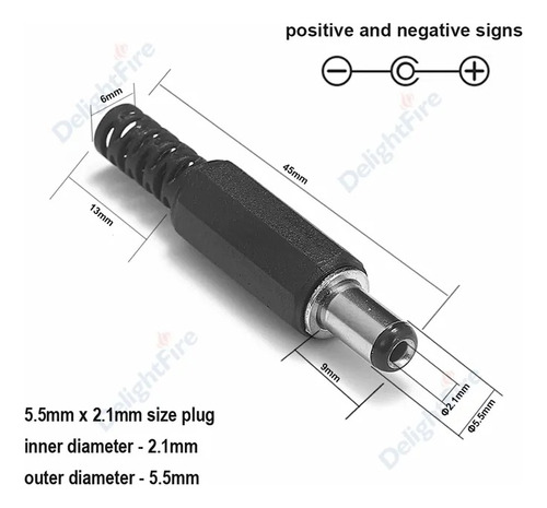 Conector Dc 5.5mm X 2.1 Mm Para Equipos Electronicos