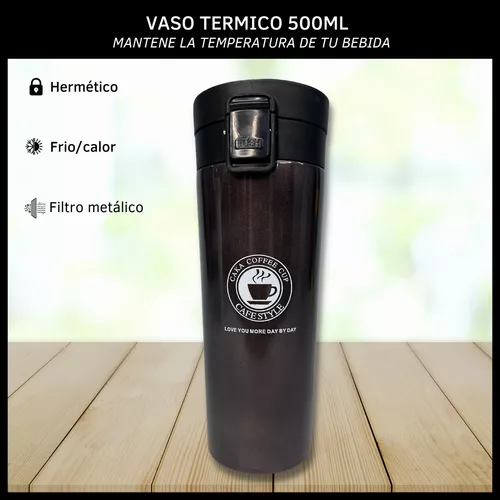 Vaso Jarro Térmico 500ml Para Cafe Acero Inoxidable Frio Calor 24 Hs -  Jabeli