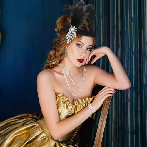 Set De Disfraz Con Pluma Negro Para Fiesta