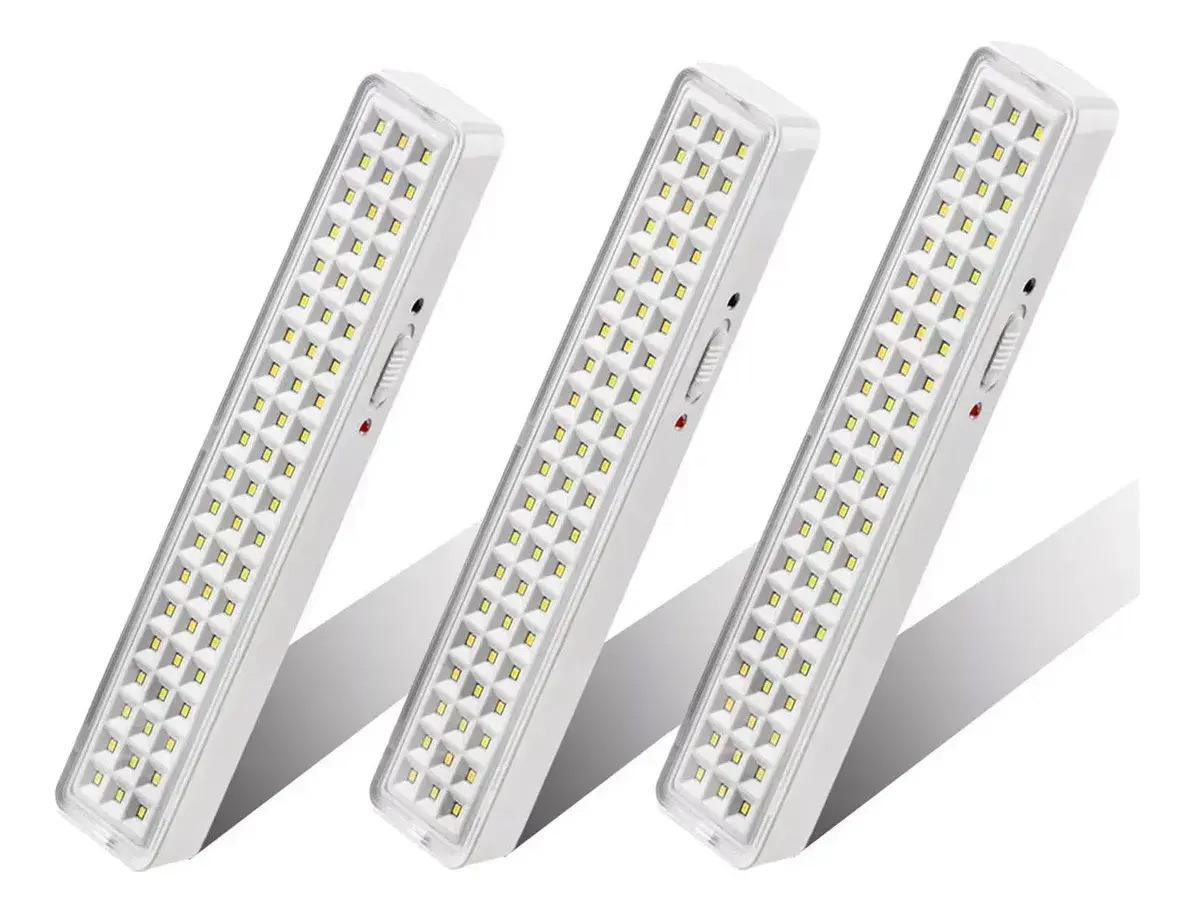 Lámpara De Emergencia Recargable 12h De Duración 60 Leds Luz X3 Unidades