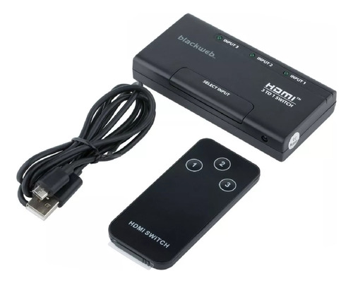 Blackweb 3-device Hdmi Switch Con Control Remoto