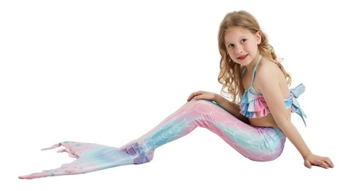 Imagen 2 de 8 de Colas De Traje De Baño De Sirena De 3 Piezas Para Nadar Para