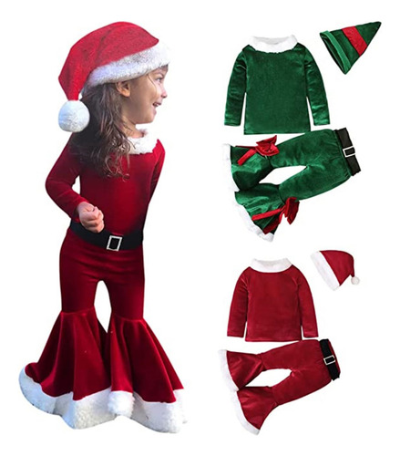 Set De Ropa Navideña Para Niños, Disfraz De Papá Noel, 4 Uni