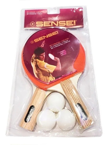 Set Ping Pong | 2 Paletas + 3 Pelotas | Sensei® 1 Star