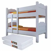 Comprar Beliche 100% Mdf Madrid Vira 2 Camas Com 2 Colchões Inclusos