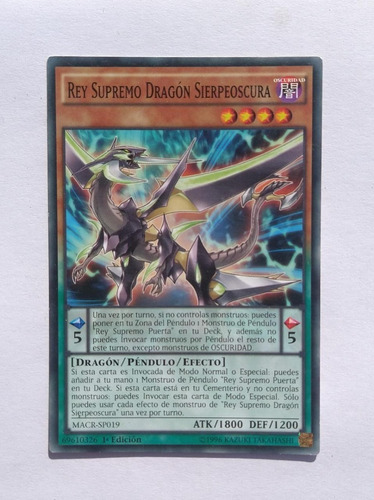 Yu Gi Oh! Rey Supremo Dragón Sierpeoscura Macr-sp019