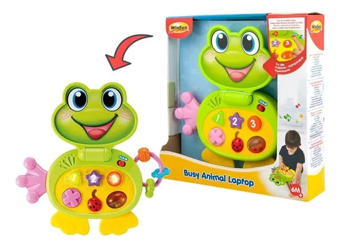 Juguete Frog para portátil con música y luces - Winfun