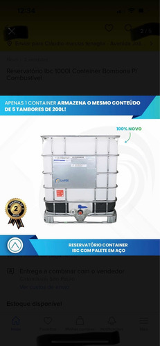 Ibc Contêiner Contentor Caixa Mil Litros (Usado)