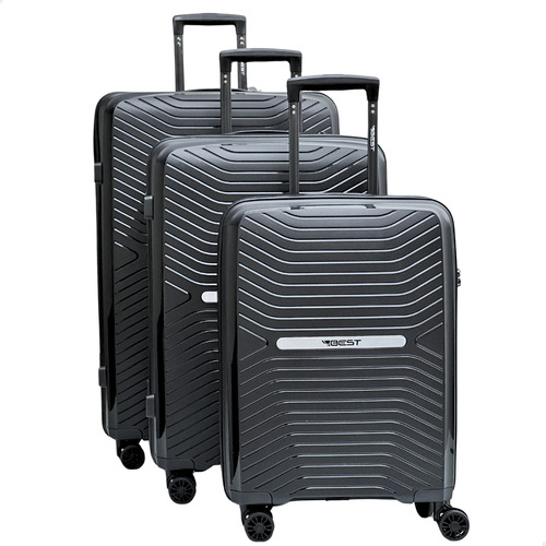 Kit Conjunto 3 Malas Best M70 4 Rodas Pmg Tsa Duravel