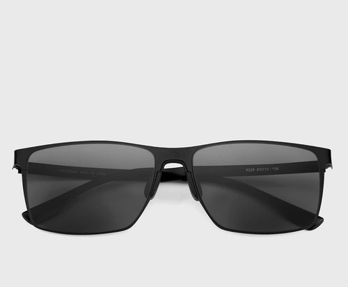 Lentes De Sol Hd Polarizados Veithdia Aluminio Magnesio V8226 Color De La Lente Negro Color De La Varilla Negro