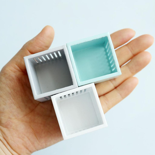 2 Artesanías Cubo Madera Cajón Muebles De Rosa
