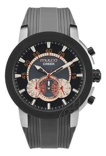 Reloj Casual Mulco Mw-3-22803-223 Creek Color de la correa Gris Color del bisel Plateado Color del fondo Negro