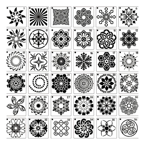 36 Plantillas De Mandala Dot Plantillas Para Pintura De Roca