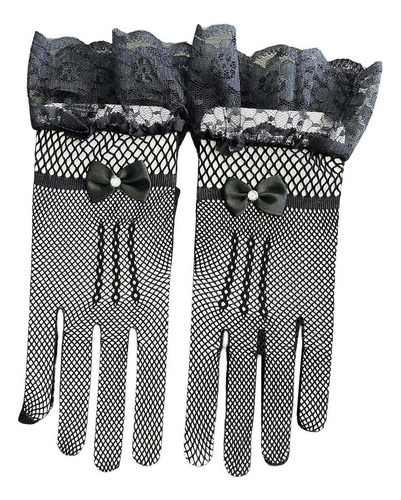 ª Elegantes Guantes Cortos De Encaje Guantes De Boda A La