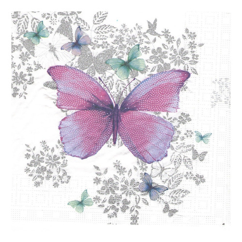 Imagen 5 de 7 de Servilletas Decoupage Laura Craft Set Mariposa Floral 1