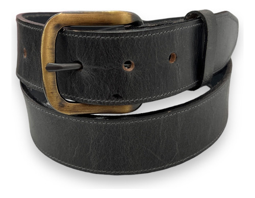 Cinturón Vintage Minero De Cuero Hebilla Latón