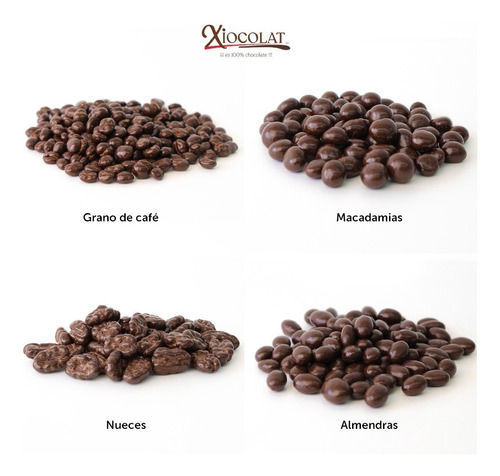 Xiocolat Semiamargo Café, Macadamia, Nuez, Almendra(4bolsas)