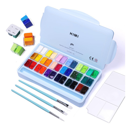 Juego De Pintura Gouache Con 36 Colores 3 Pinceles