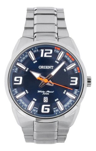 Relógio Orient Masculino Mbss1359 D2sx Prata Azul
