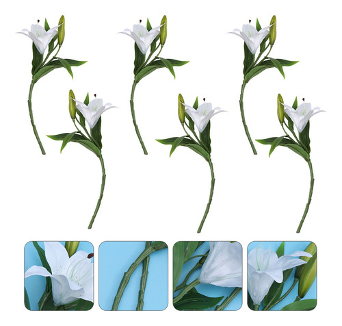 Flores De Seda Con Tallos De Lirio Artificial En Miniatura,