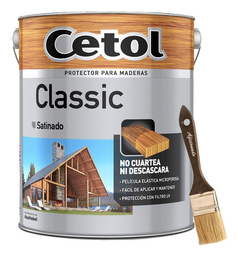 Cetol Classic Satinado 1l Protector Madera + Pincel N 10 Mm